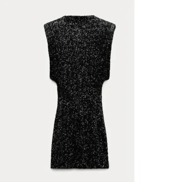 zara sequin dress black Women's Sequin Dresses